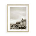 Plakat w ramie 40x50 - Kamienny Dom w Odcieniach Sepii - stary kamienny dom, odcienie sepii - rama drewno