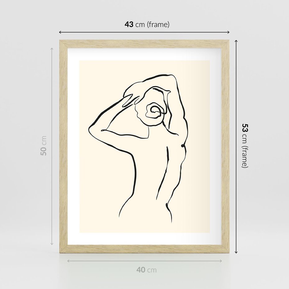 Plakat w ramie 40x50 - Tajemniczy Rytm - kobieta, posąg - rama drewno