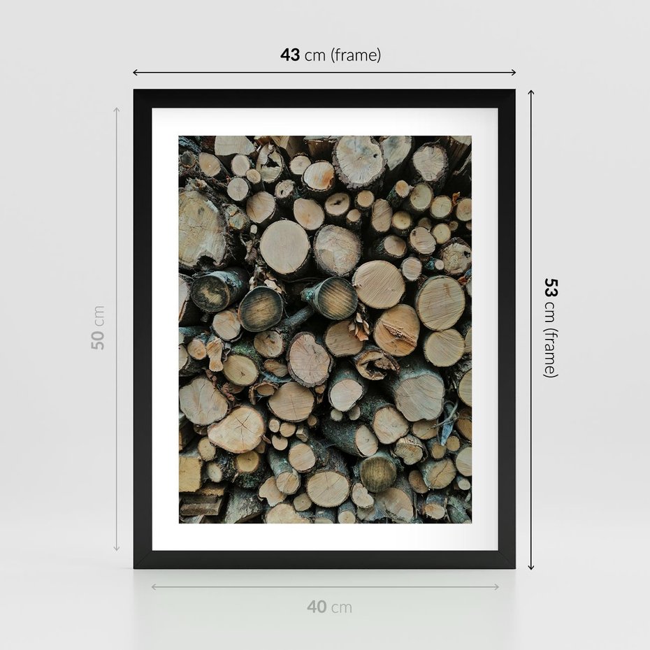 Plakat w ramie 40x50 - Bliskość Natury - drewno, las - rama czarna