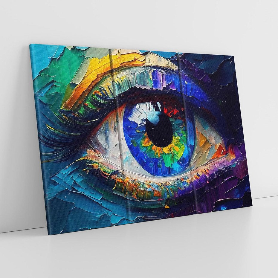 Obraz na płótnie 120x80 - Mistyka Tęczowego Oka - oko, obraz olejny