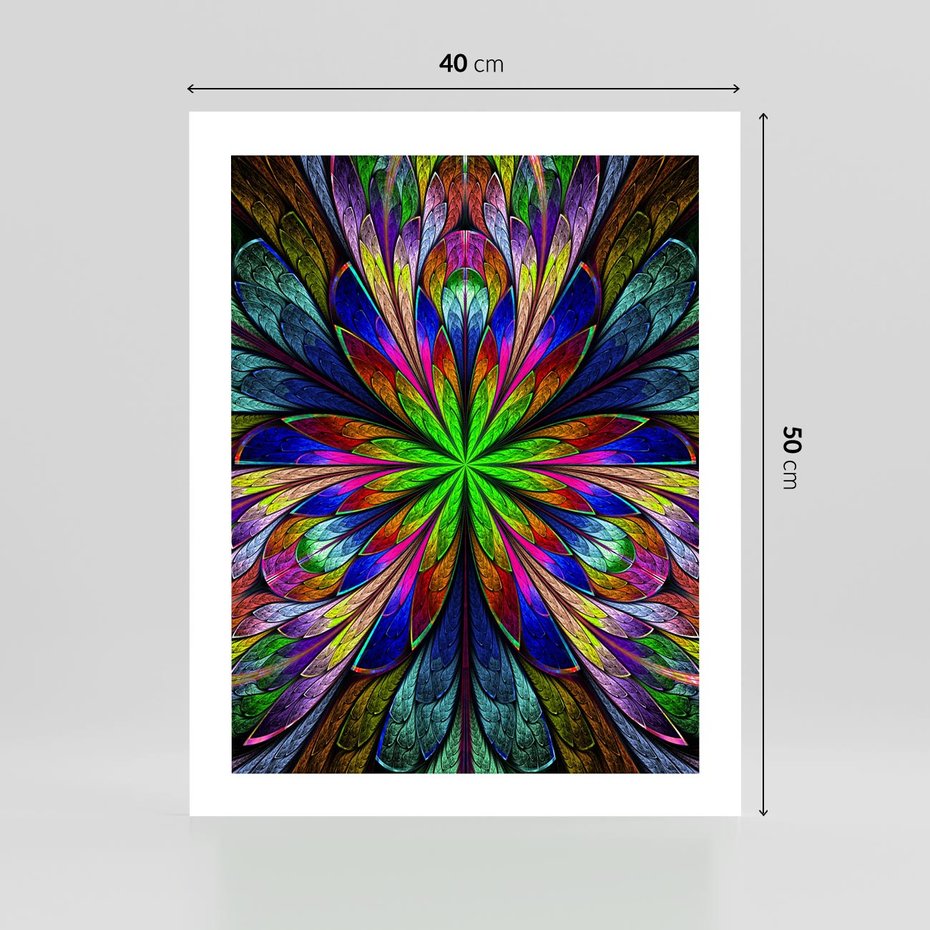 Plakat bez ramy 40x50 - Witrażowa magia na płótnie - witraż, sztuka