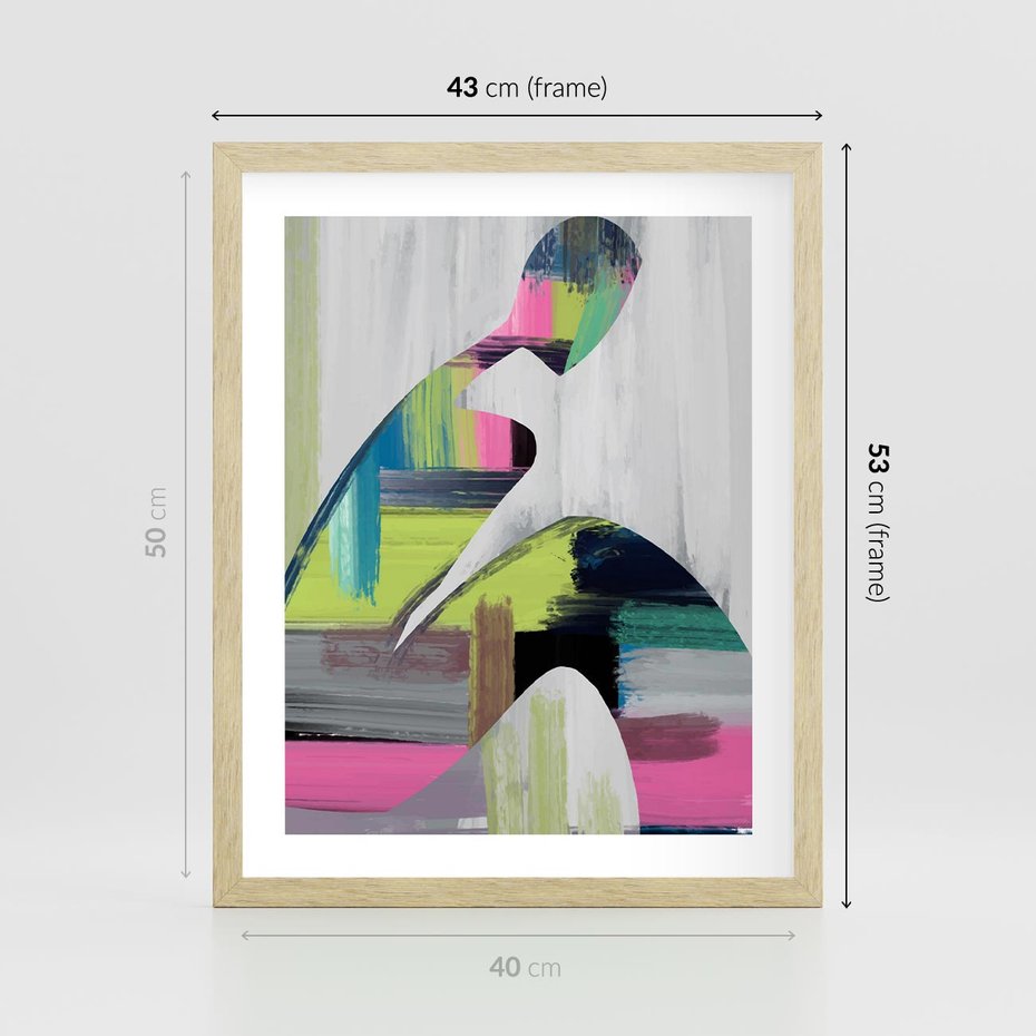 Plakat w ramie 40x50 - Impulsy Marzeń - abstrakcyjna sztuka, nowoczesny obraz - rama drewno
