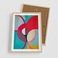 Plakat w ramie 50x70 - Kolorowe Odsłony Inspiracji - abstrakcyjny obraz, olejny - rama drewno