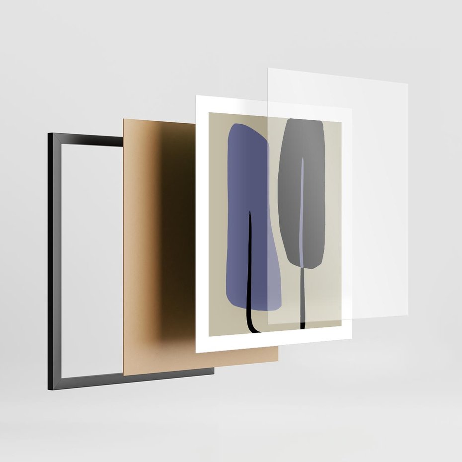 Plakat w ramie 40x50 - Harmonia Nowych Anomalii - minimalizm, boho plakat - rama czarna