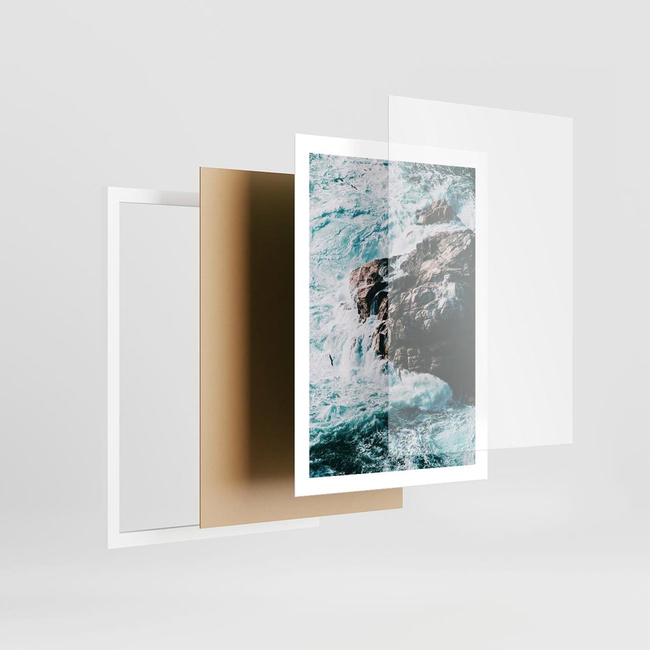 Plakat w ramie 50x70 - Siła Natury - morze, skały - rama biała
