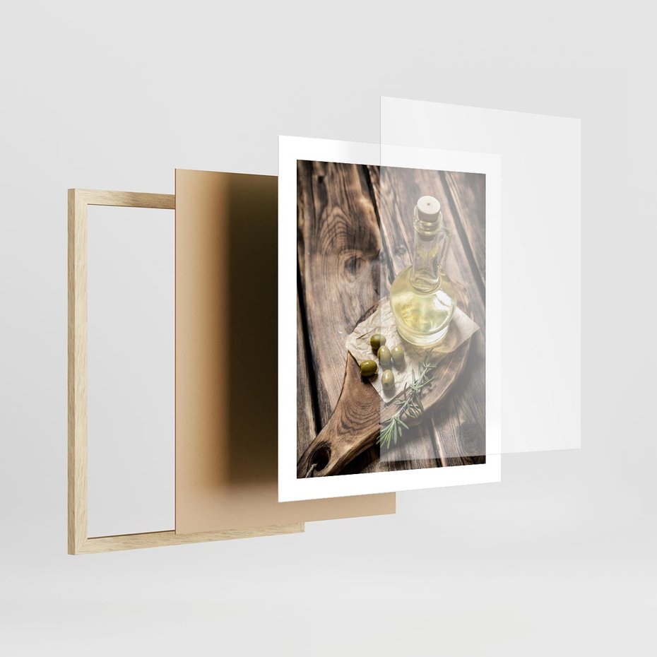 Plakat w ramie 40x50 - Oliwki w restauracji - oliwa, oliwki - rama drewno