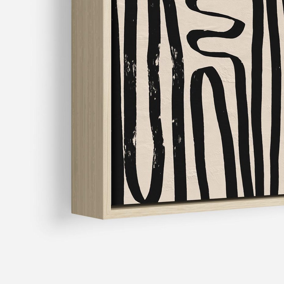 Obraz w ramie 80x80 - Podróżne Wibracje Serca - abstrakcyjny obraz, proste linie - rama drewno