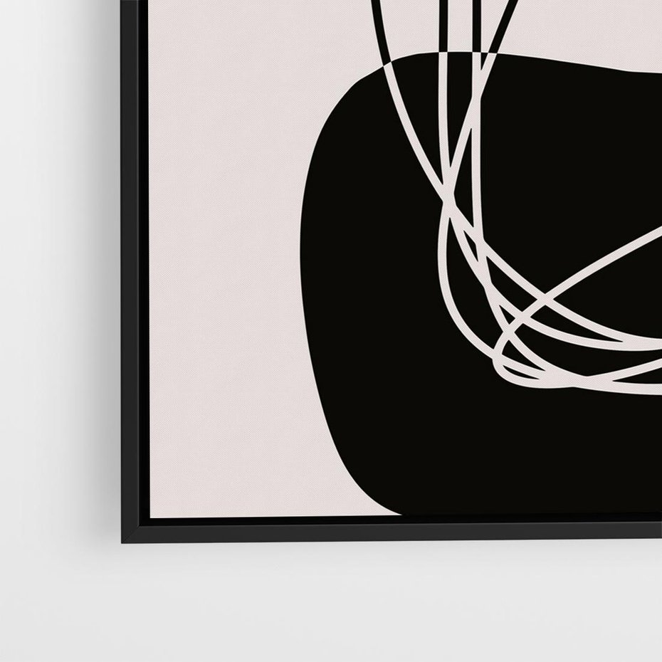 Obraz w ramie 50x50 - Linie Eksploracji - abstrakcyjne szkicowane linie, minimalizm - rama czarna