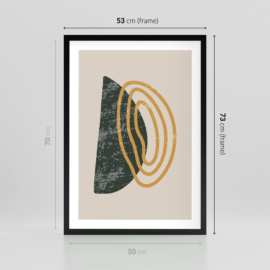 Plakat w ramie 50x70 - Nowoczesne Dialogi Materii - nowoczesny plakat, abstrakcyjne kształty - rama czarna