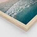 Zestaw obrazy w ramie 50x70 galeria - Plaża, morze, fale, boho - rama drewno