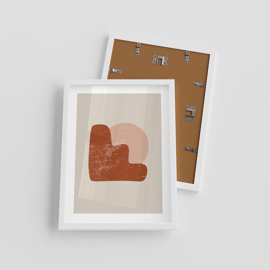 Plakat w ramie 30x40 - Przenikanie Granic - nowoczesny plakat, abstrakcyjne kształty - rama biała