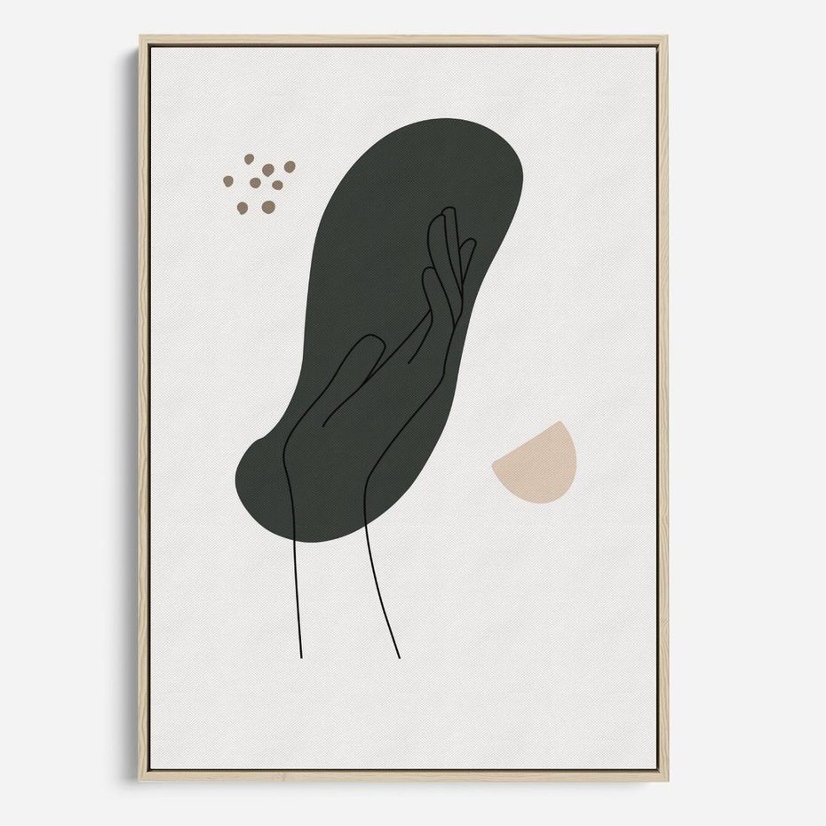 Obraz w ramie 80x120 - Tajemnicze Impulsy - szkic jedną linią, one lone - rama drewno