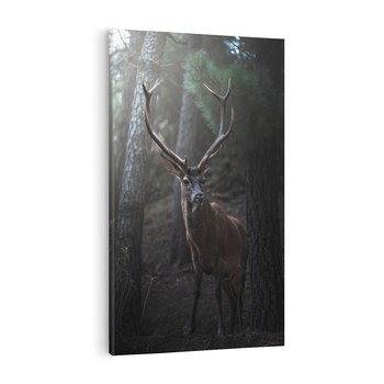 Obraz na płótnie 80x120 - Jeleń wśród lasu - jeleń, las