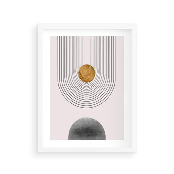 Plakat w ramie 50x70 - Geometryczny Blask - nowoczesna grafika, geometria - rama biała