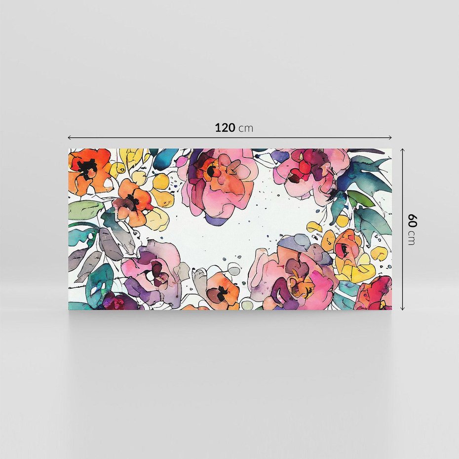 Obraz na płótnie 120x60 - Rozkwitające marzenia - akwarelowe kwiaty, kolory