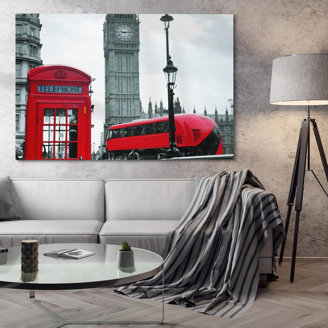 Obraz na płótnie 120x80 - Uliczka z charakterystyczną budką w Londynie - Londyn, budka