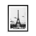 Plakat w ramie 30x40 - Wieża Eiffla - czarno białe zdjecie, wieża eiffla - rama czarna