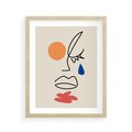 Plakat w ramie 40x50 - Impresje Plam - abstrakcyjny obraz, przypomina twarz - rama drewno