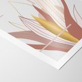 Plakat bez ramy 30x40 - Złota Grafika Liści: Wyjątkowa Dekoracja - liście, złoto