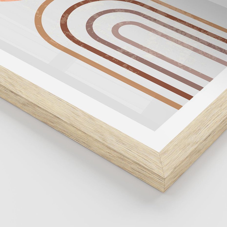 Plakat w ramie 40x50 - Geometryczny Blask Złota - grafika, złoto - rama drewno