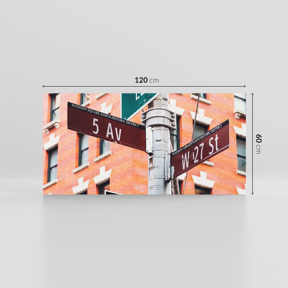 Obraz na płótnie 120x60 - Namiastka wielkiego miasta - Nowy Jork, drogowskaz