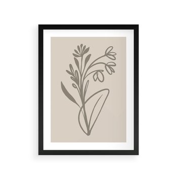 Plakat w ramie 30x40 - Kwiatowe Spektrum - nowoczesny plakat, subtelna sztuka - rama czarna