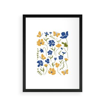 Plakat w ramie 30x40 - Odgłosy Wizji - kwiaty, sztuka nowoczesna - rama czarna