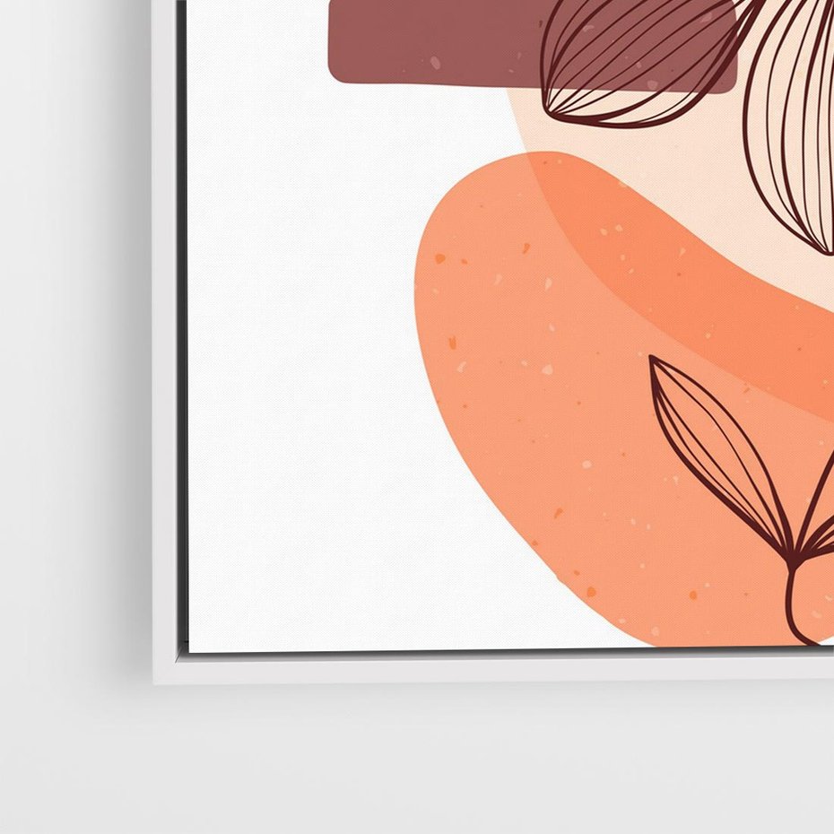 Obraz w ramie 80x80 - Migocące Odbicia Kwiatów - abstrakcyjna sztuka, plamy - rama biała