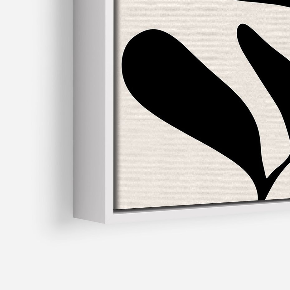 Obraz w ramie 80x120 - Wibracje Akwarelowych Ścieżek - abstrakcyjny minimalistyczna kwiat, czarno biały plakat - rama biała