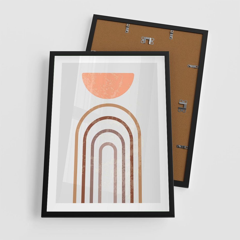 Plakat w ramie 50x70 - Geometryczny Blask Złota - grafika, złoto - rama czarna