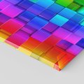 Obraz na płótnie 50x50 - Mozaika Abstrakcji: Trójwymiarowe Kompozycje - abstrakcja, 3d