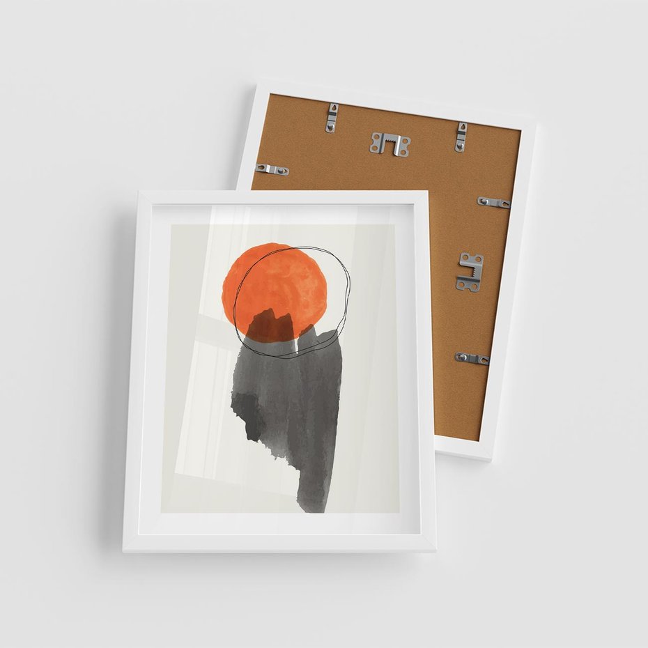 Plakat w ramie 40x50 - Księga Form - abstrakcyjne nieregularne plamy, czarny - rama biała