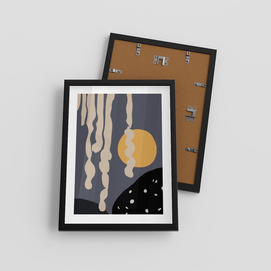 Plakat w ramie 30x40 - Intrygujący Mrok - ciemny, mroczny plakat - rama czarna