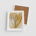 Plakat w ramie 40x50 - Monstera w Złocie - złote liście monstery, grafika - rama biała
