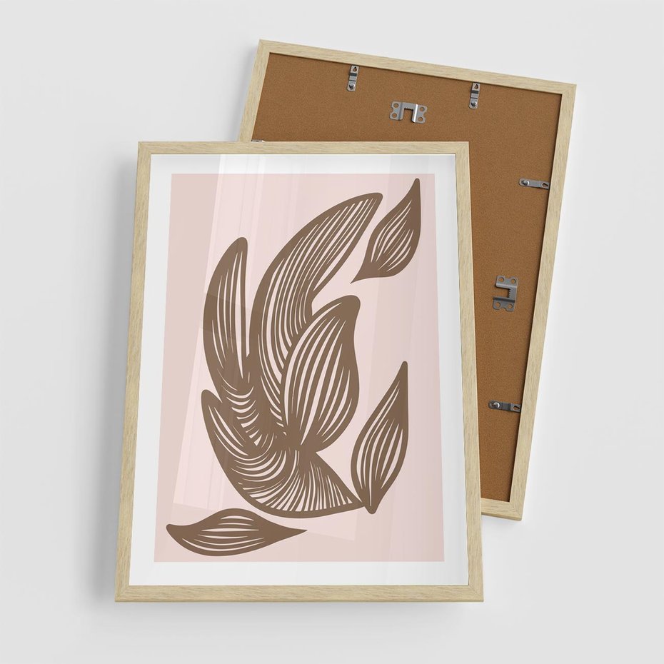 Plakat w ramie 50x70 - Nowoczesne Harmonie - skandynawski styl, plakat - rama drewno