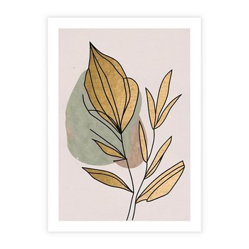 Plakat bez ramy 50x70 - Rozkwitające Wnętrza Światła - abstrakcyjny obraz boho, liście