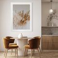 Plakat w ramie 50x70 - Boho Urok Traw Pampasowych - suche trawy, pampas - rama biała