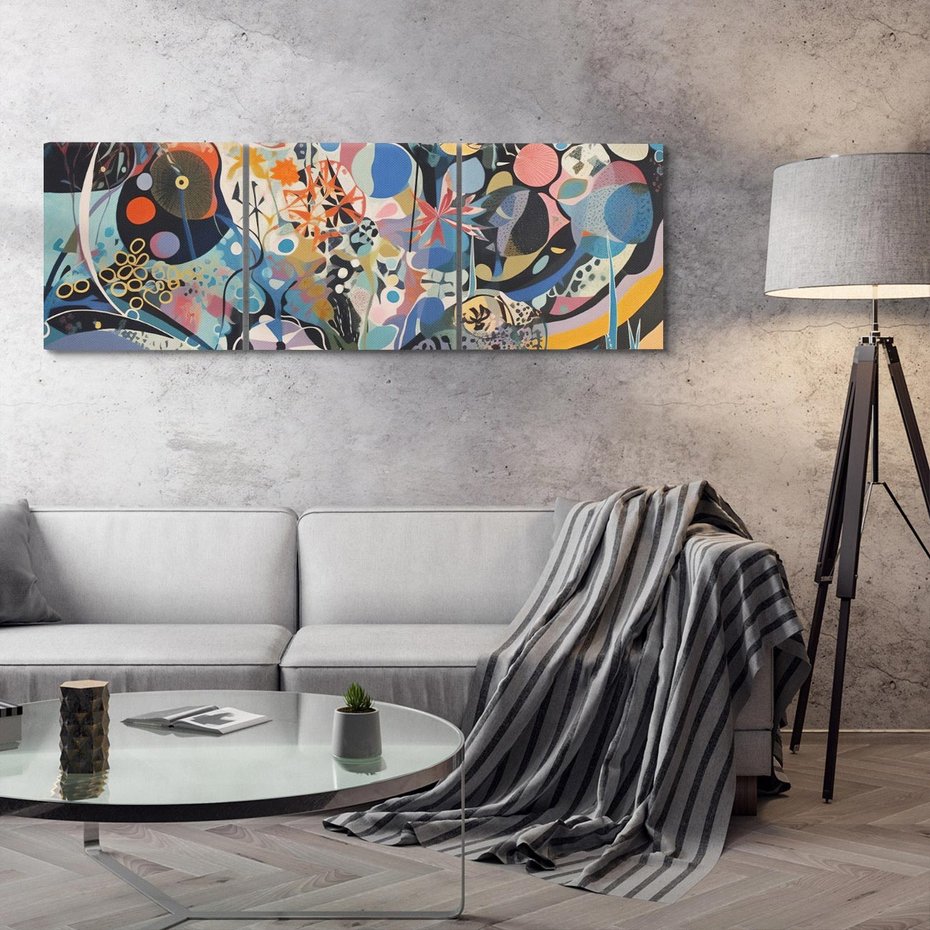 Obraz na płótnie 120x40 - Kolory Pasteli - abstrakcja, olej na płótnie