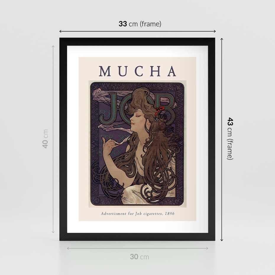 Plakat w ramie 30x40 - Reprodukcja A.Mucha - Mucha, plakat z reprodukcją - rama czarna