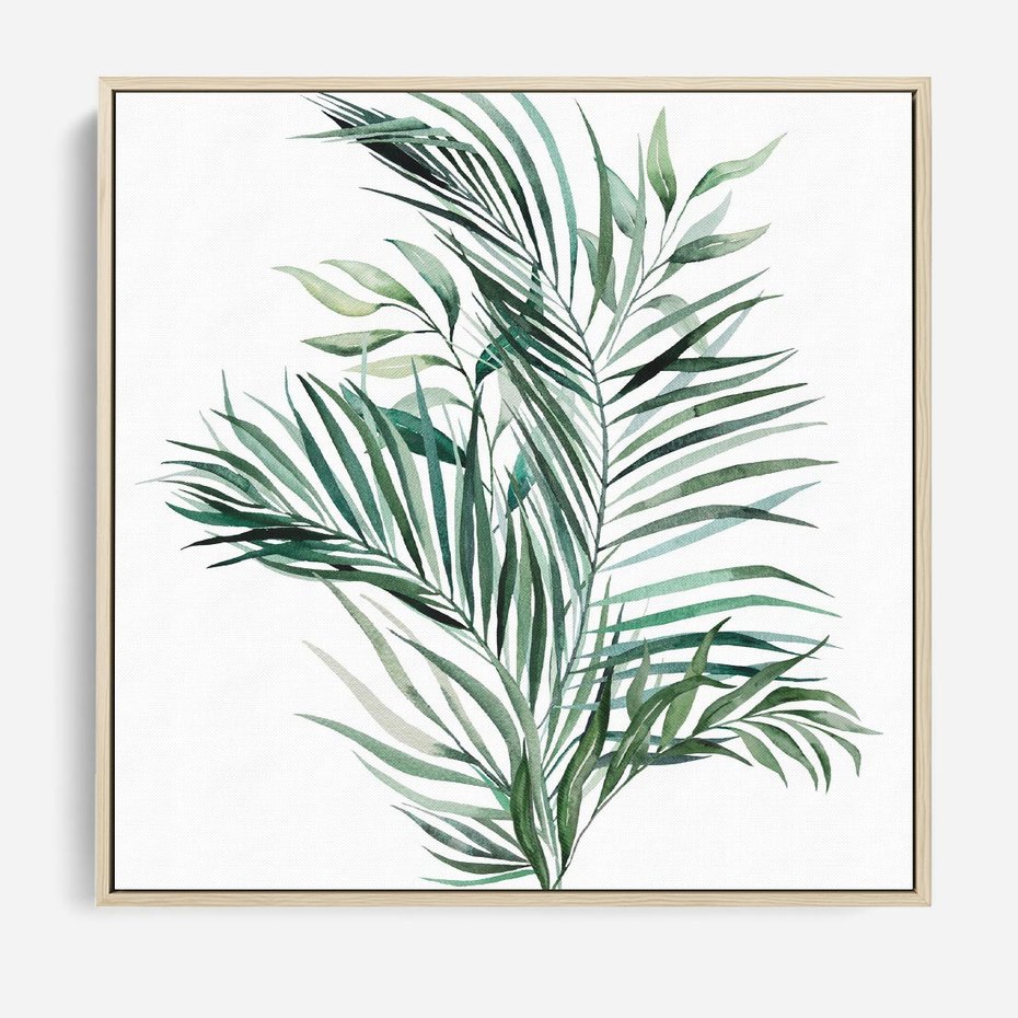 Obraz w ramie 80x80 - Blask Natury - złote, liście - rama drewno