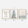 Zestaw obrazy w ramie 50x70 galeria - Turkus, Grecja, schody, okiennice - rama drewno