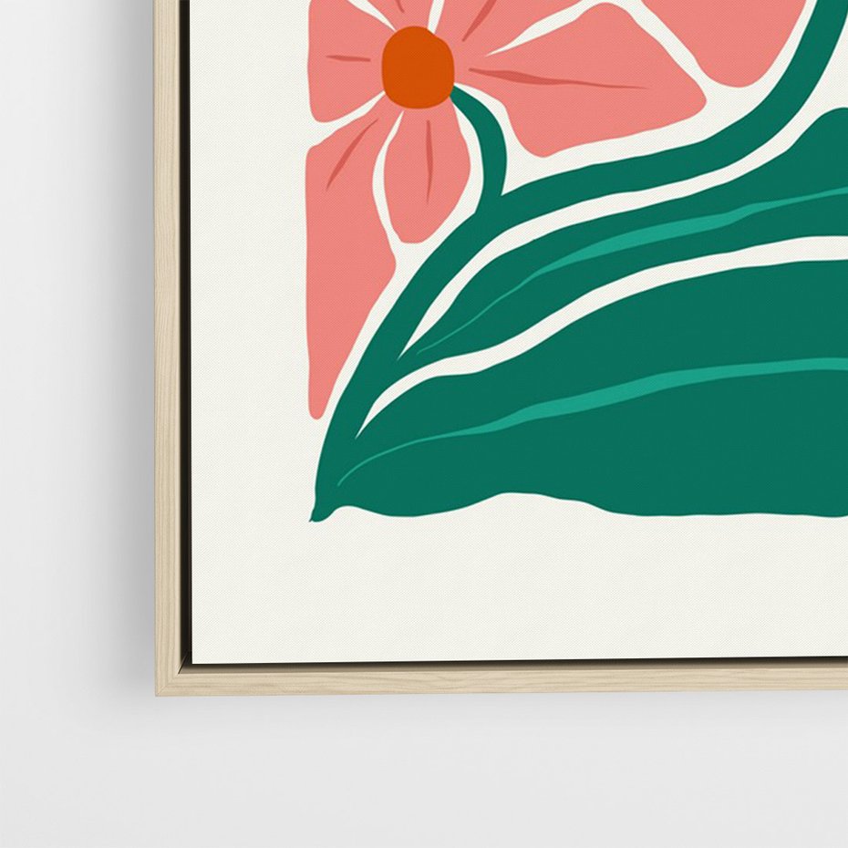 Obraz w ramie 50x70 - Energiczne Opowieści - kwiaty, sztuka nowoczesna - rama drewno