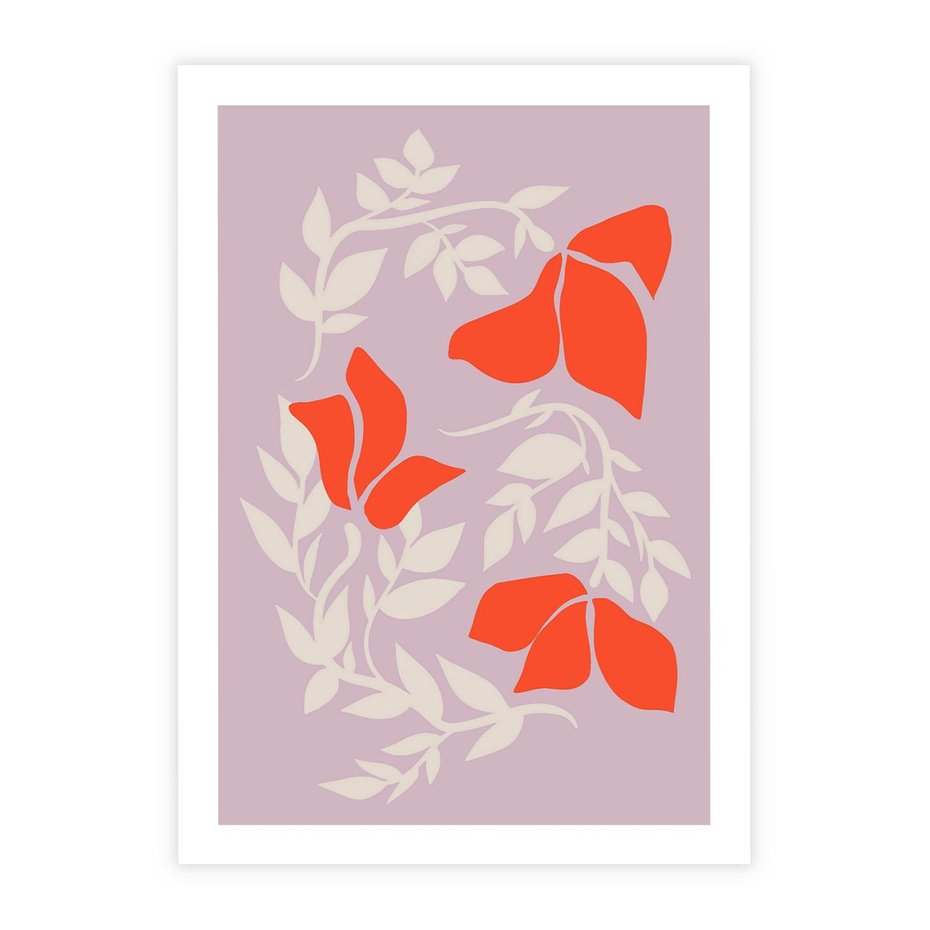 Plakat bez ramy 50x70 - Kwiatowa Kreatywność - nowoczesny plakat, roślinne motywy