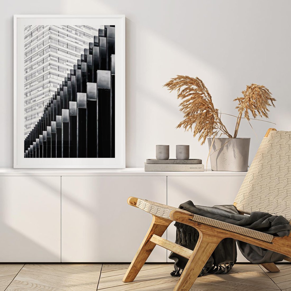 Plakat w ramie 50x70 - Architektura Stopniowa - architektura, budynki - rama biała