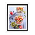 Plakat w ramie 40x50 - Świeżość i Zdrowie - sałatka, owoce - rama czarna