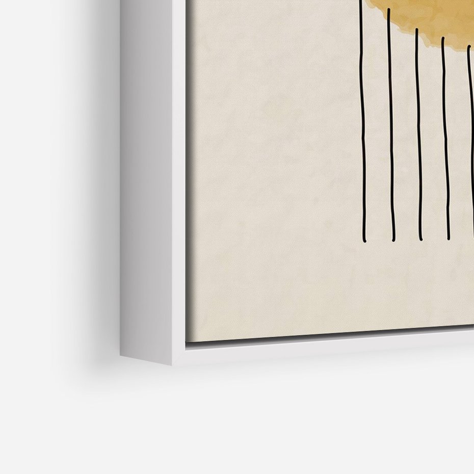 Obraz w ramie 80x120 - Podróżne Kreski - akwarelowa plama, geometryczne szkicowane kształty - rama biała