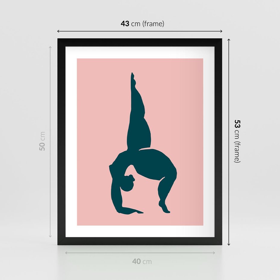 Plakat w ramie 40x50 - Zaklęte Wzory - abstrakcja, kobieca sylwetka - rama czarna