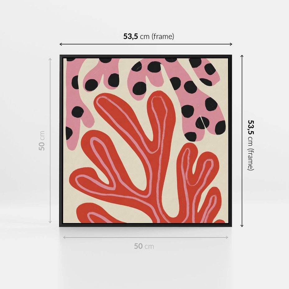 Obraz w ramie 50x50 - Księga Pastelowych Impulsów - abstrakcyjny obraz, plakat - rama czarna