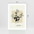 Plakat bez ramy 21x30 - Malowane szkicowe tęsknoty - kwiaty, typografia