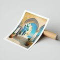Plakat bez ramy 21x30 - Nadmorskie Łuki - akwarela, śródziemnomorski klimat